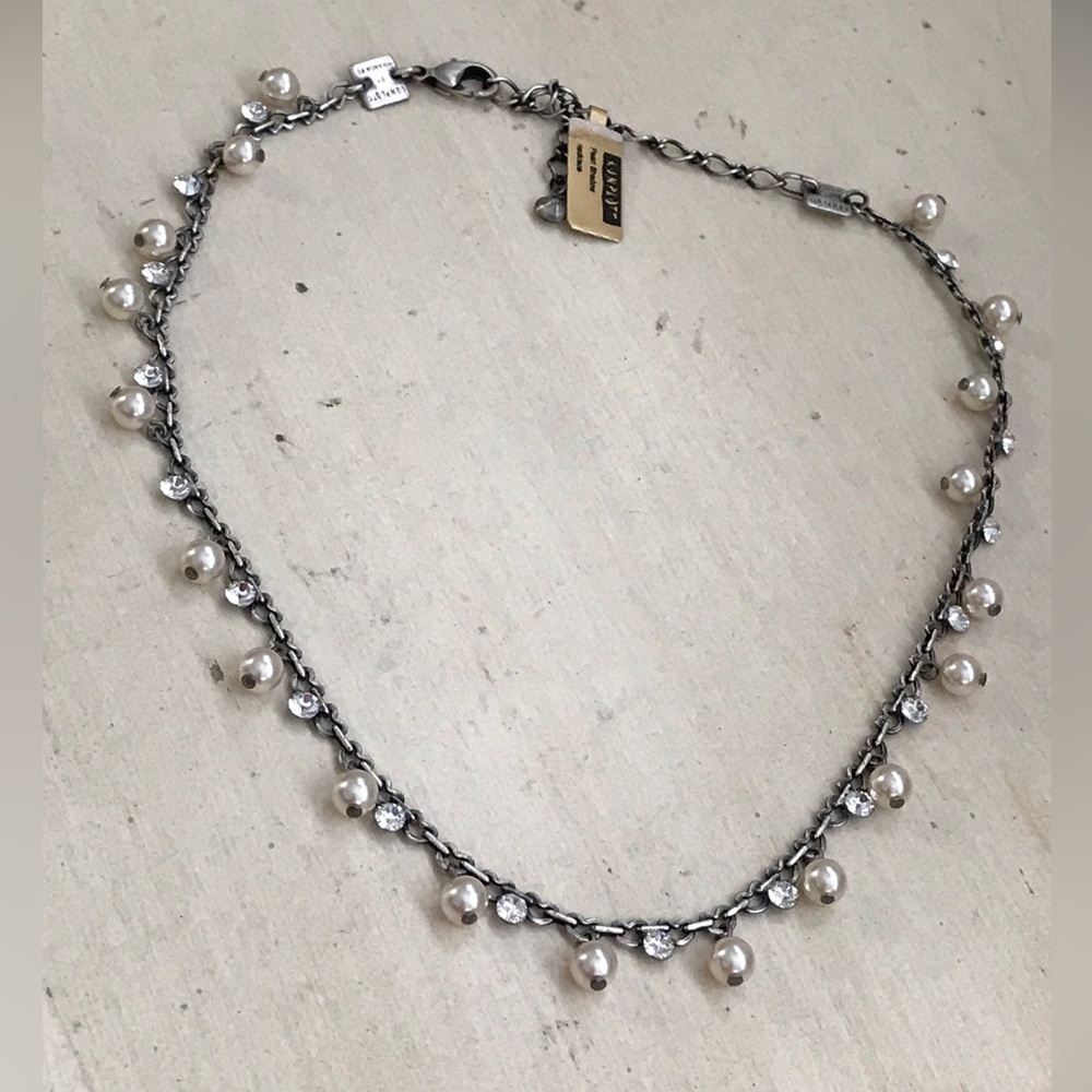 Konplott Necklace Collier Pearl Shadow Crystal Golden Shadow NWT